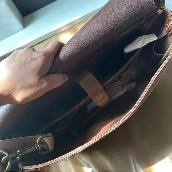 Satchel & Page Slim Italian Leather Mailbag laptop workbag luxury quality - Picture 6 of 17